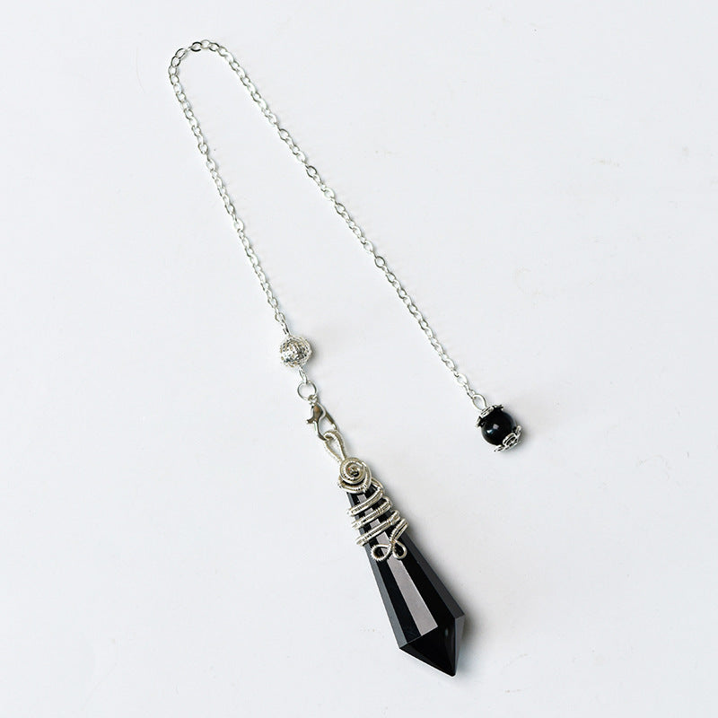 12-Facet Wire-Wrapped Natural Crystal Pendulum