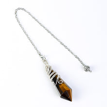 12-Facet Wire-Wrapped Natural Crystal Pendulum