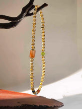Natural Citrine Wrap Bracelet with Jade Aquamarine Lapis and Red Agate Accents