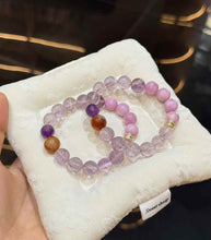 Veridia Bolivian Amethyst and Kunzite crystal bracelet with soft pink and lilac gemstone beads