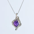 Amethyst, Citrine, Rose Quartz and Herkimer-style crystal pendant necklace variants shown together