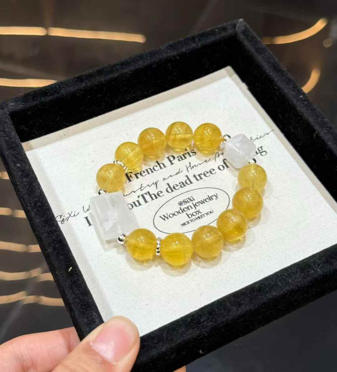 Size guide for the bracelet showing approximately 0.54 inch or 13.8 mm bead size