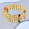 citrine-double-wrap-bracelet-triple-row-view Abundance and Optimism Attracting Citrine Quartz Multi Stone Energy Bracelet