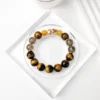 Men's Tiger Eye and Smoky Quartz Fire Charm Bracelet Model BAC1661 by VERIDIA