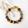 Men's Confidence and Grounding Crystal Bracelet with Fire Charm Symbolizing Ambition