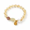 Yellow Tower Crystal and Citrine Pixiu Bracelet Style BAC1656 on White Background