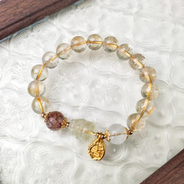 Warm Golden Palette Jewelry Featuring Clear White Light Green and Reddish Brown Tones